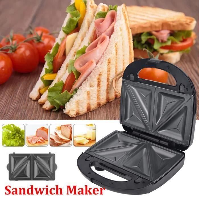 Gaufrier multifonction, Croque Monsieur, Grill et Gaufrier 3 en 1, Grande Puissance de 750W, Noir