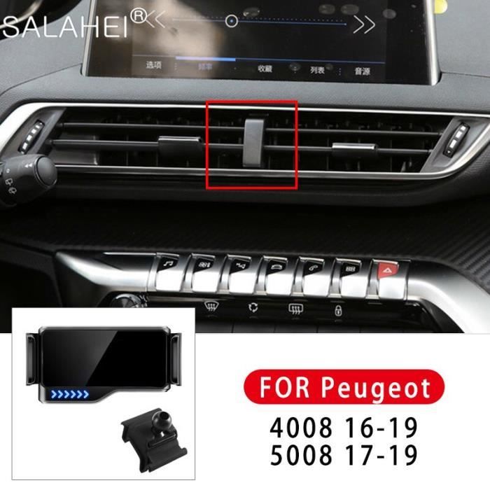 Accessoires Voiture,Support de téléphone portable électrique intelligent pour voiture Peugeot,pour modèles 16 19 4008 - Type black