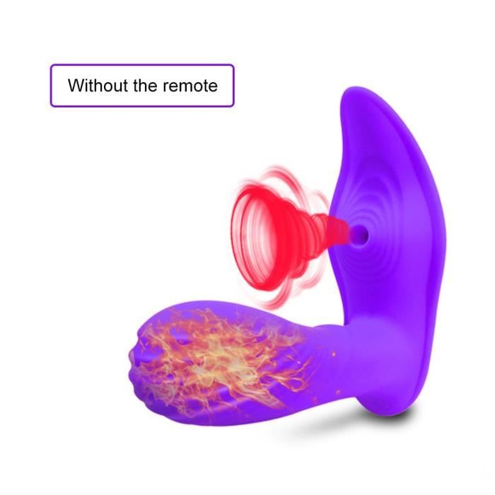 Appareil de massage,Vibromasseur chauffant avec effet de succion et télécommande, pour femme, sextoy, gode, - Type CD04-S-Purple