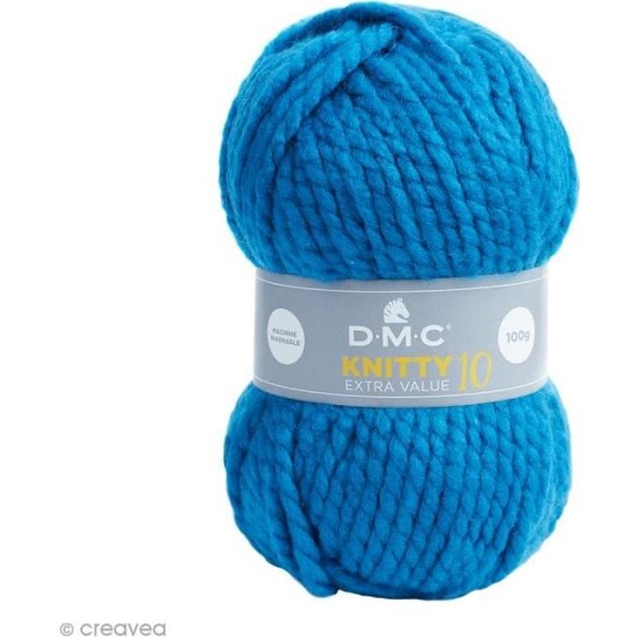 Laine Knitty 10 DMC - 100 g Bleu Canard 740