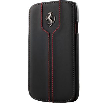 Etui Ferrari Monte Carlo cuir noir rabat latéral S