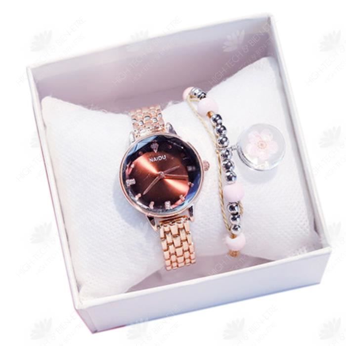 HTBE® ins vent froid simple littérature rétro et art Sen montre étudiante tendance bracelet montre coffret cadeau