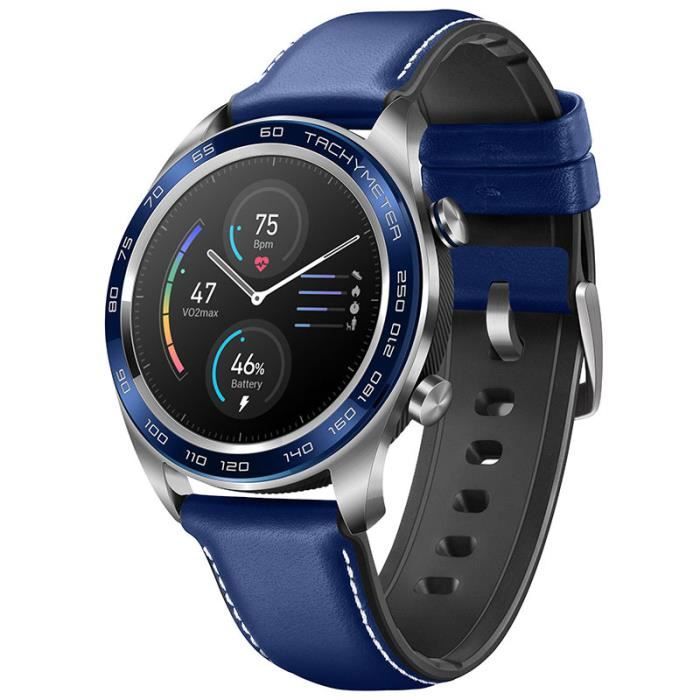 HUAWEI HONOR Watch Magic - Montre connectée-Intelligente - Etanche - AMOLED - GPS, NFC Paiement,Tracker de Fréquence Cardiaque Bleu