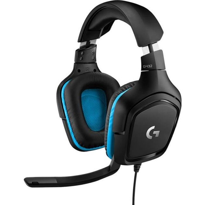 LOGITECH Casque Gaming Filaire G432 avec son surround 7.1