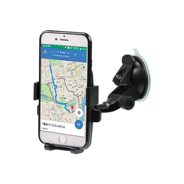Support Smartphone Universel pour Voiture, Pare-brise et Tableau de Bord, Ouverture/Fermeture Automatique, Noir
