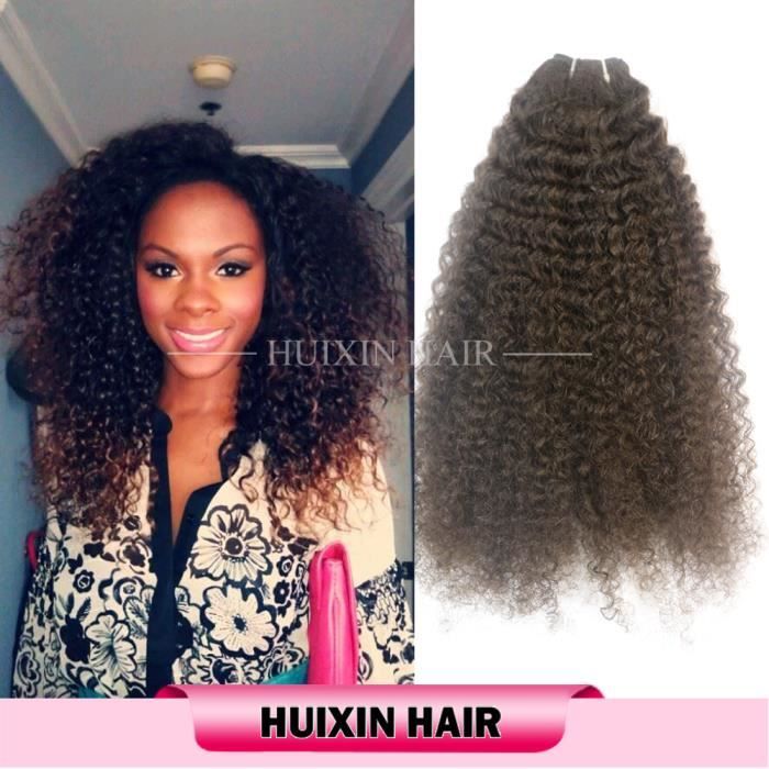 3 TISSAGES Trame De Cheveux Crépus Afro, Extension De Cheveux Humains Brésiliens