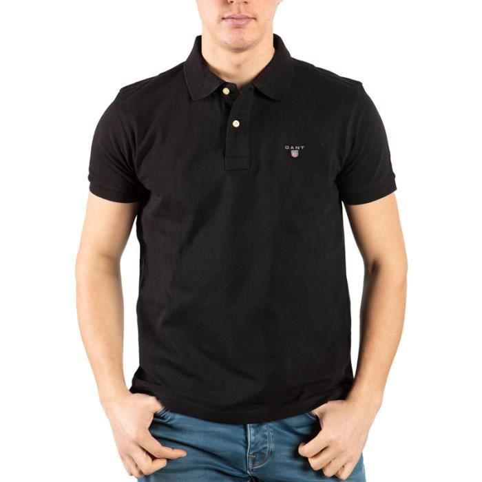 Gant Homme Polo Manche Courte Noir