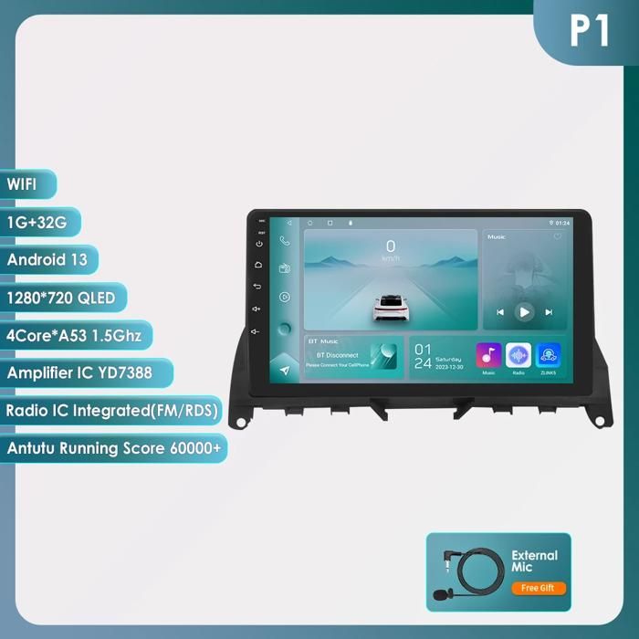 Autoradio Android GPS pour Mercedes Benz classe C W204 S204 2007 2008 2009 2010 Navigation Auto lecteur multimédia 2din bluetooth FM