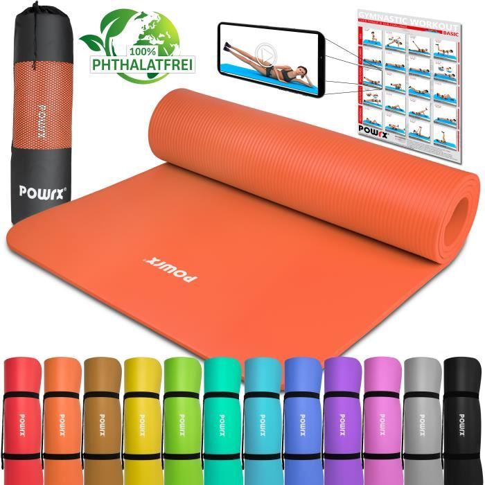 Tapis de gymnastique Tapis de yoga avec tapis d'entrainement I Entrainement 183x60x1cm vers. couleurs Couleur: Orange