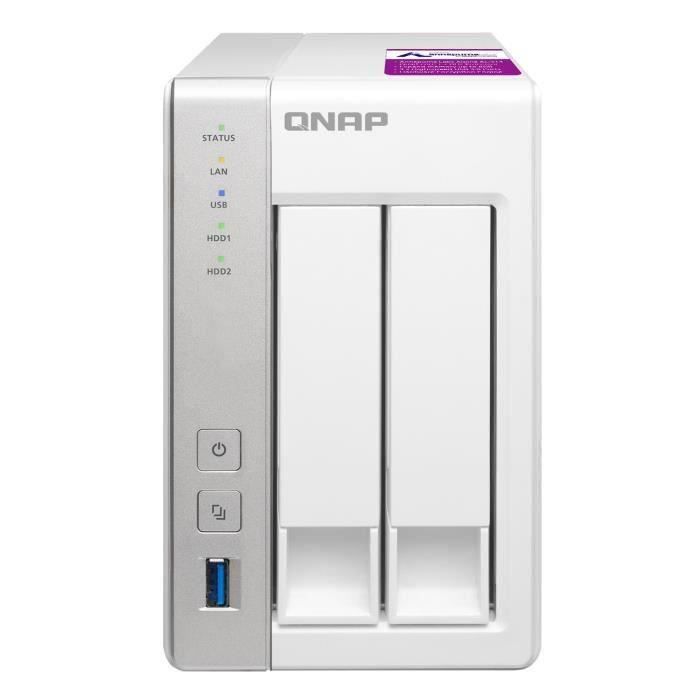 QNAP Système de stockage SAN/NAS Turbo NAS TS-231P2 - 2 x Total de compartiments - 512 Mo Flash Memory Capacity - Annapurna Labs