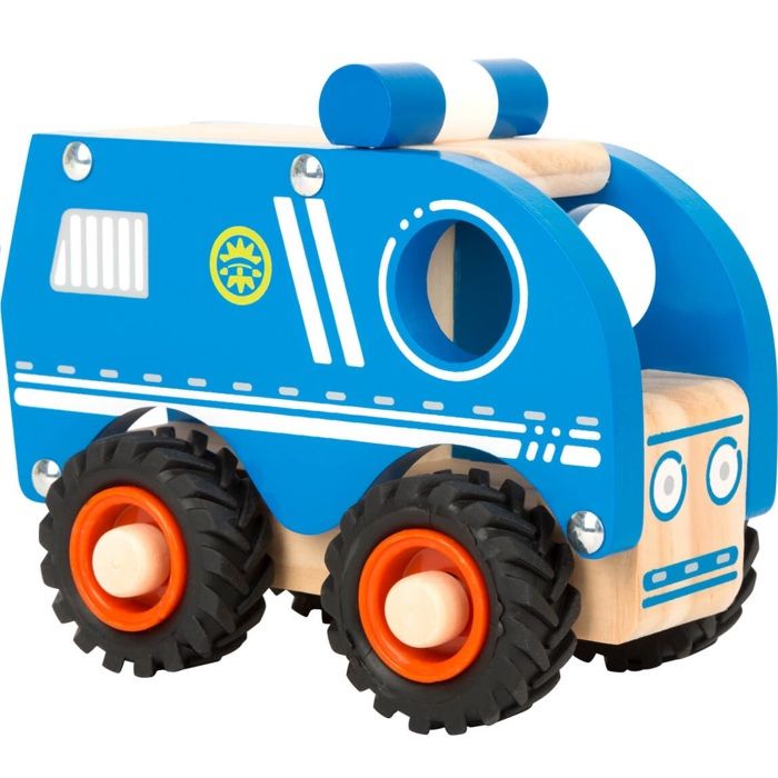 Small Foot- Voiture de Police en Bois de la Marque Enfants à partir de 18 Mois, certifiée 100% FSC, Convient ég Jouets, 11077, Bleu