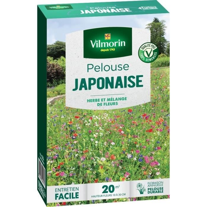 VILMORIN Semences de pelouse Japonaise - Mélange fleurs annuelles - Boîte de 500 g