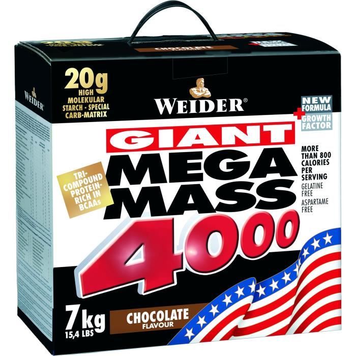 MEGA MASS 4000 WEIDER Chocolat 7kg + ShakeR