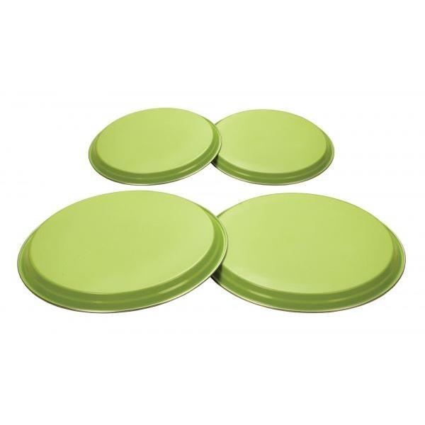 Lot de 4 protections pour brûleurs de gazinière acier inoxydable - Citron vert