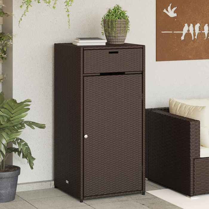 vidaXL Armoire de Rangement de Jardin Organisateur de Terrasse avec Porte Meuble dExtérieur Patio Arrière-cour Marron 365560