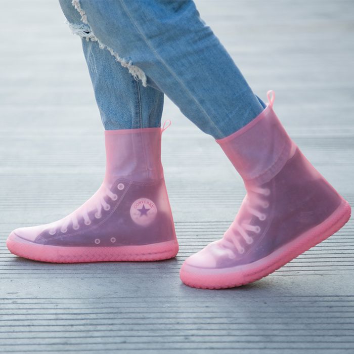 Couvre-chaussures Imperméables PVC Transparent - Hauteur Genou, Réutilisables - Pour Pluie, Randonnée, Vélo - Taille XL