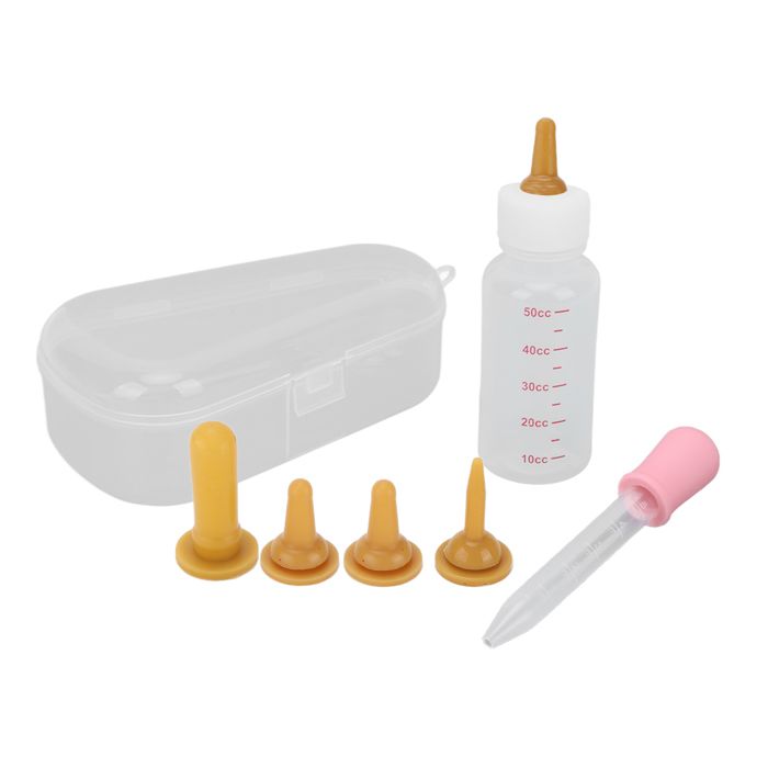 Comparer les prix de Biberon dallaitement portable pour petits animaux de compagnie type tétine pour chiots écureuils chatons (marron rose)