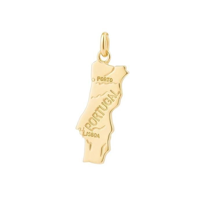 Pendentif portugal 3cm plaqué or véritable