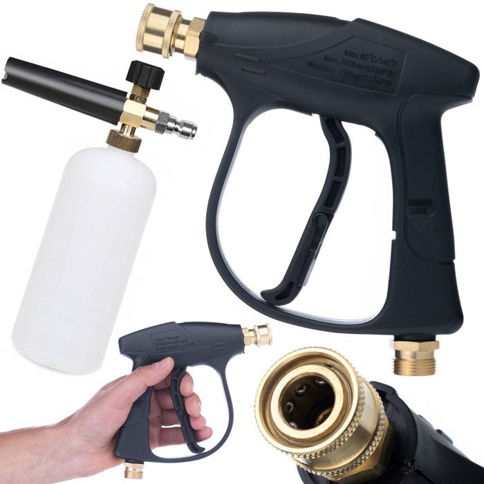 Pistolet à Mousse 1000 Ml Youool – Nettoyage Voiture, Moto, Jardin – 2 En 1 Mousse & Jet D'Eau, Réglable 6 Positions (Rouge)
