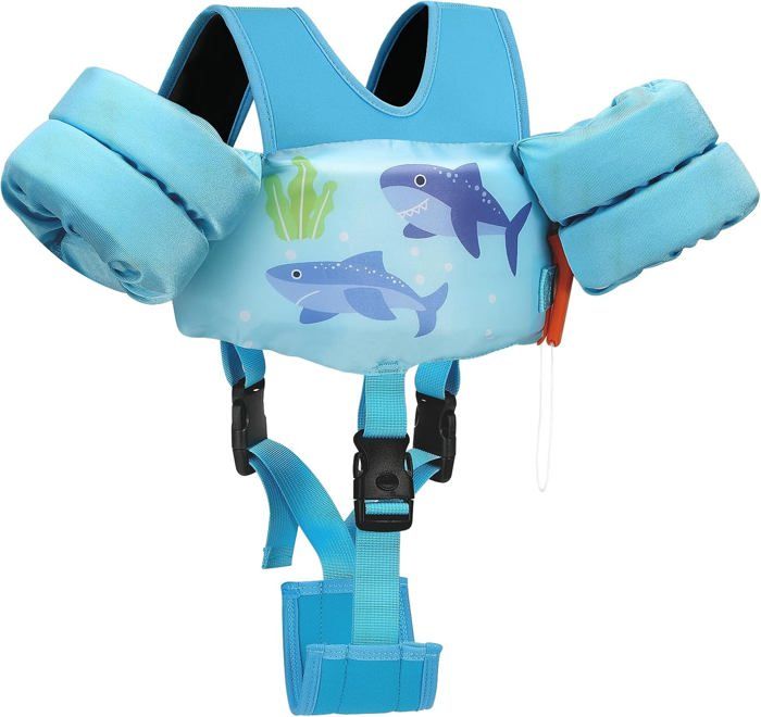 Gilet De Bain Enfant MoKo - Brassard Natation Avec Sangle Et Sifflet, Apprentissage Nage Sécurisé