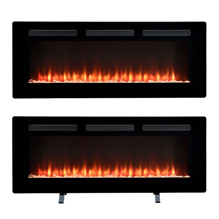 Dimplex - Sierra 48 - Cheminée électrique avec chauffage murale ou sur pied - Optiflame 1600W Commande via application