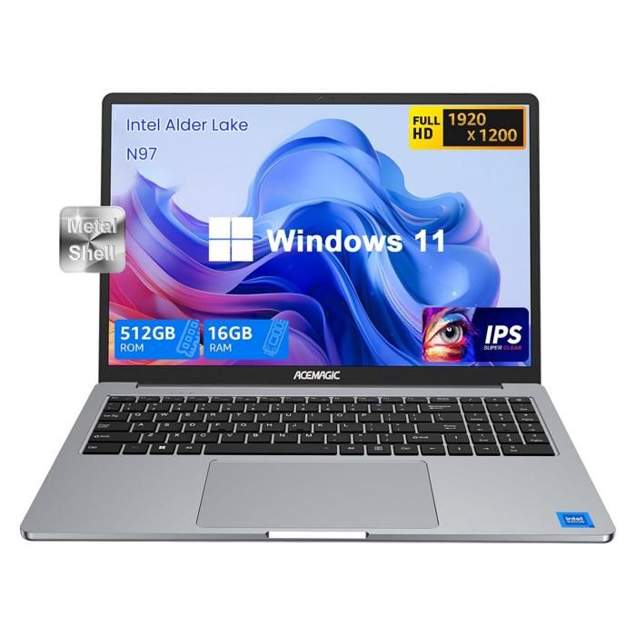 Ordinateur portable ACEMAGIC – Acebook AX16 – 16 FHD – Intel® Core N97 – RAM 16Go – Stockage 512Go SSD – Windows 11