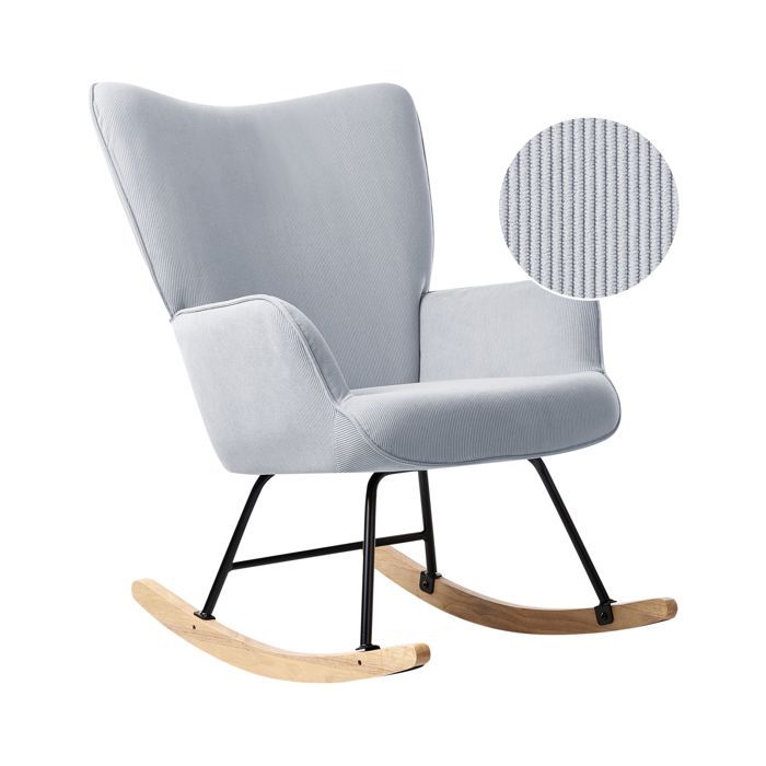 Fauteuil à bascule ARSET Velours côtelé Bleu clair Fauteuil à bascule ARSET Velours côtelé Bleu clair