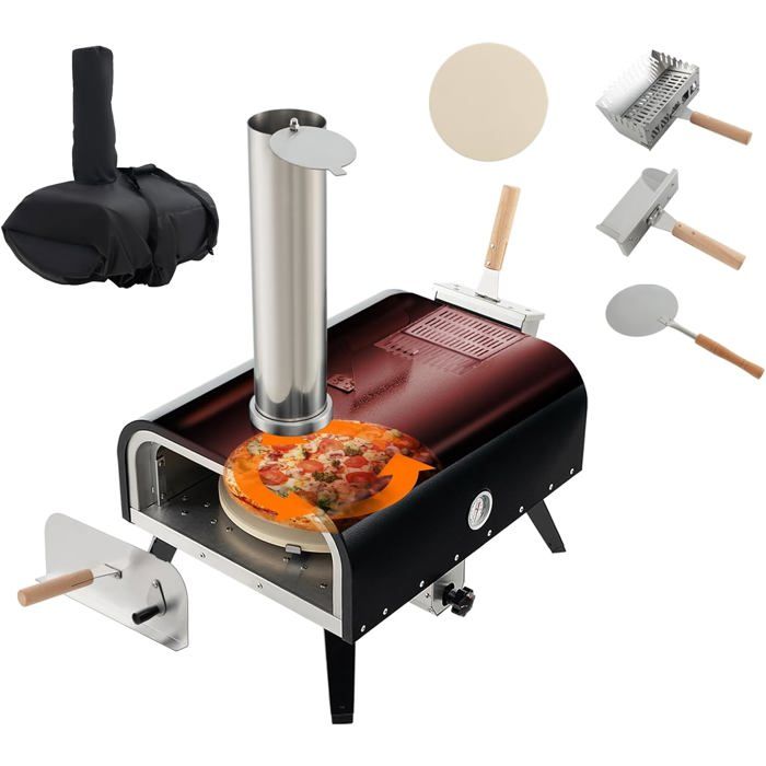 GOPLUS Four à Pizza Extérieur à Bois Pierre à Pizza