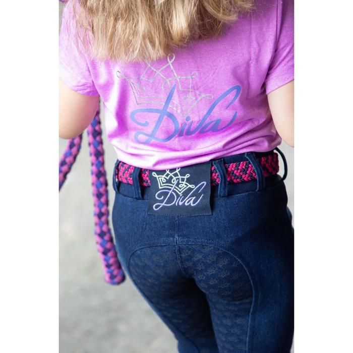 Legging équitation en jean full grip fille Harrys Horse Diva - denim