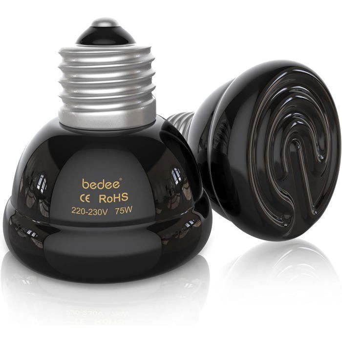 Meilleurs prix pour Lampe chauffante infrarouge pour animaux de compagnie lampe chauffante en céramique 75 W adaptée aux amphibiens et aux reptiles