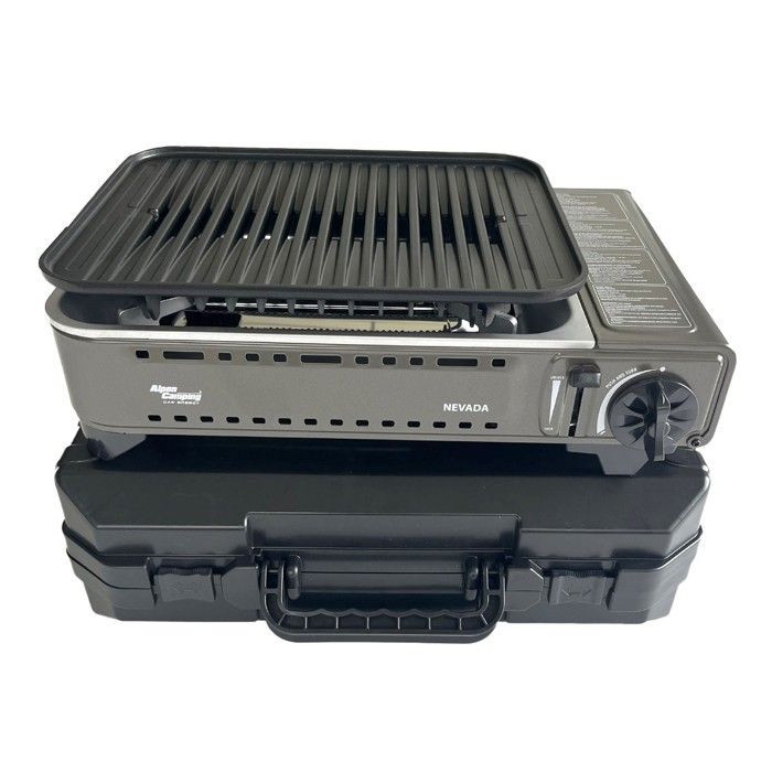 Barbecue à gaz Portable Réchaud Grill 1780W Butane Allumage Piezo + Mallette Camping ALPEN