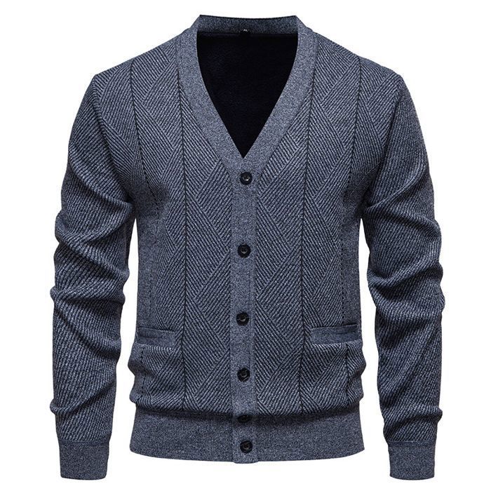 Btmpmcs Hommes Cardigan Veste En Maille Grosse Tricoté Avec Col Debout