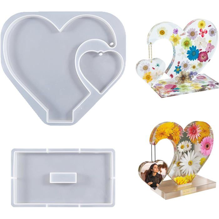 MOULE ÉPOXY BRICOLAGE amour coeur mère cadre photo moule silicone