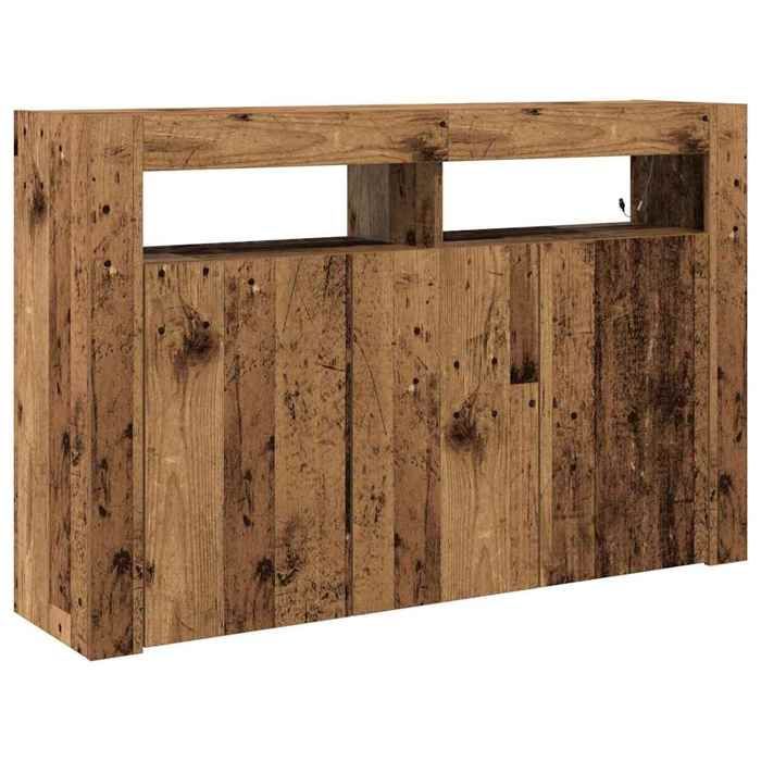 SALE 2026Buffet de cuisine - Placard vaisselier - WINWIN - Cabinet bahut Bois ancien 116x30x75cm - bois dingénierie 38.3 Kg 63924