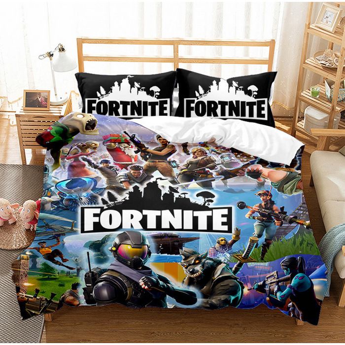 Housse de Couette Gamer Parure de lit en Microfibre avec Fermeture Éclair Ensembles de literie Cadeaux pour Enfants (200x200cm)