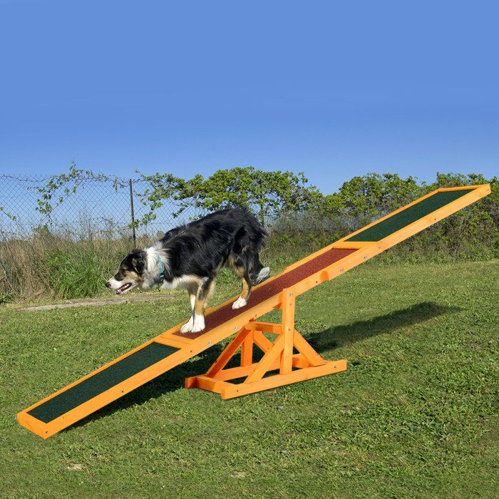 MOTHINESSTO639-Agility sport pour chien bascule - bascule pour chien - équipement entrainement chien - bois pré-huilé feutre bitumé