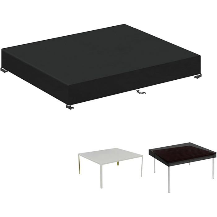 Housse de Table de Jin Rectangulaire Housses Imperméable pour Mobilier de Jin Anti-UV Coure de Table 120x80x15cm