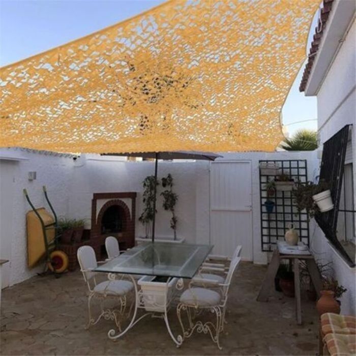 Filet de camouflage renforcé 210D couleur sable 4 x 5 m voile dombrage militaire pour décoration de fête de soleil de voiture