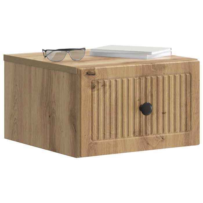 Cabinet de chevet mural - vidaXL - petit meuble de nuit - bois dingénierie - chêne artisanal - 33 x 345 x 20 cm - 1 tiroir{vfo58l}