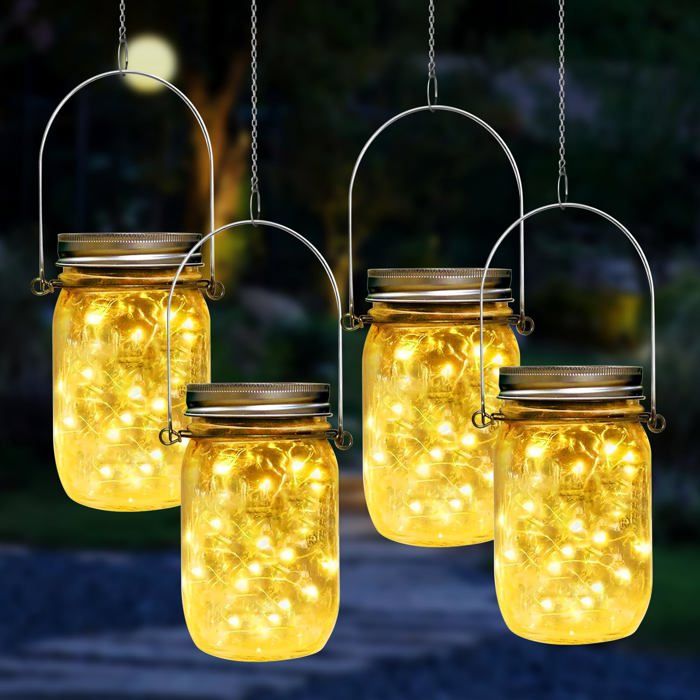 Lot de 4 lanternes solaires pour extérieur lampes solaires pour extérieur jardin lanternes solaires pour lextérieur lampes so