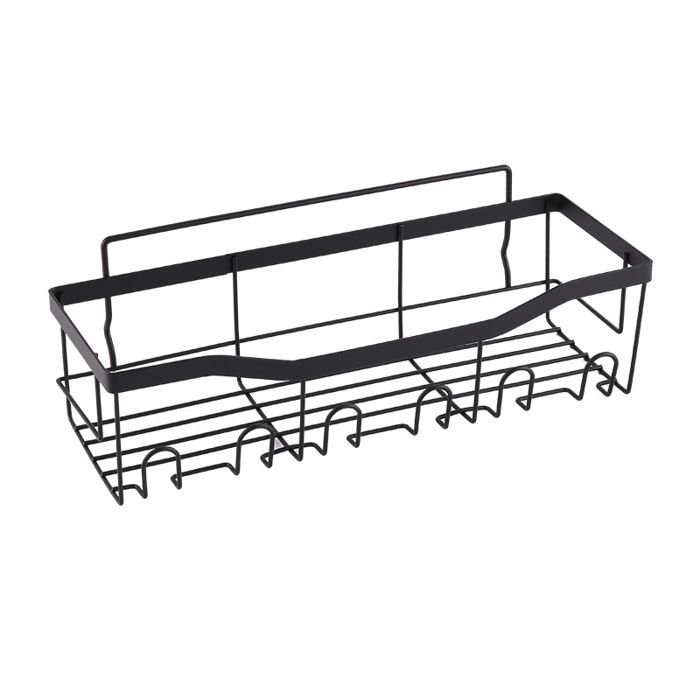 Étagère douche Sans Perçage 5 Pcs etagere salle de bain avec Porte savon Crochets Support Douche Auto-AdhéSif Noir