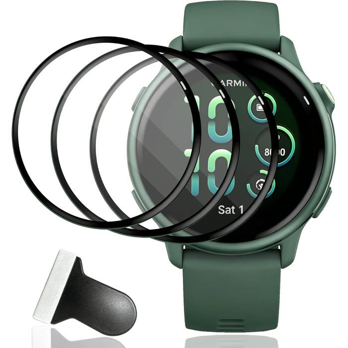 3 Pièces Protection écran pour Garmin Vivoactive 6 HD Anti-Rayures Protecteur Composite TPU Souple Film Couverture 3D Haute