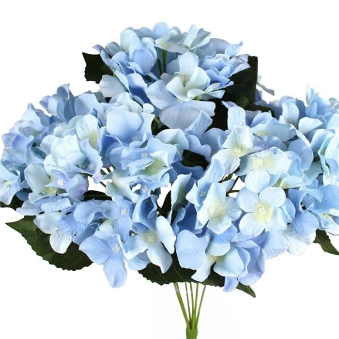7 Tetes Artificielle Mini Tissu Hortensia Haute Simulation Faux Fleurs Mariage Bouquet De Mariee Decorations Bleu Achat Vente Fleur Artificielle Cdiscount