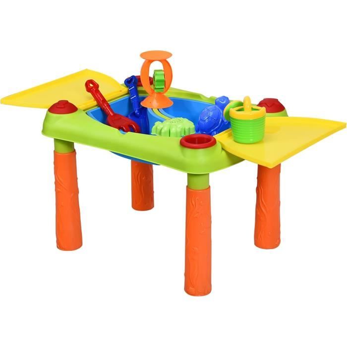 COSTWAY Table Sable et Eau pour Enfants 18PCS 2 en 1 Table d