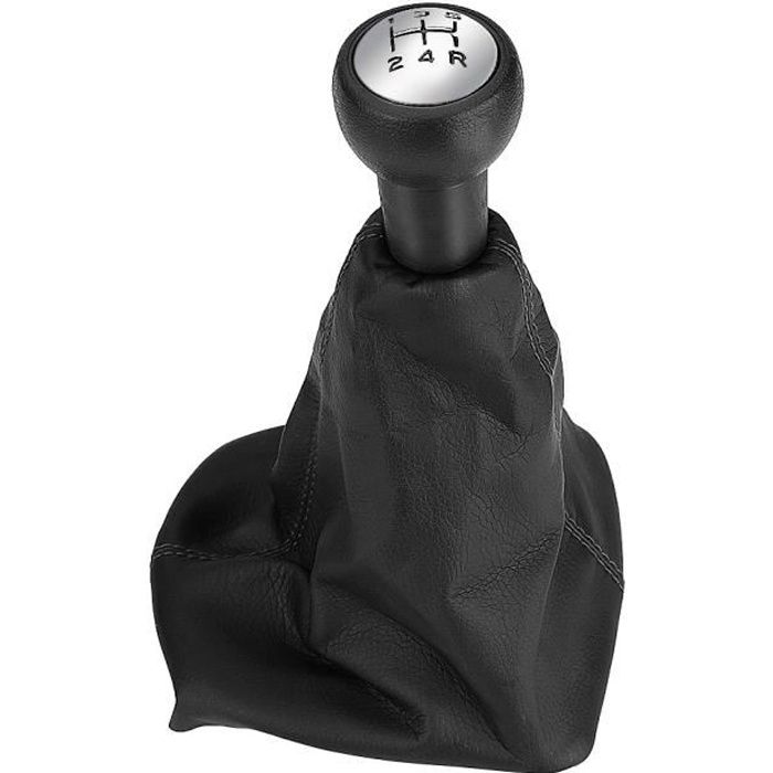 Pommeau de levier de vitesses à 5 vitesses avec cache anti-poussière pour botte en cuir pour Peugeot 207/307/406
