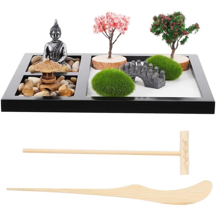 Plateau Détente Créativité Mini Set De Jardin Zen Pour Bureau - Kit Complet De Garden De Sable