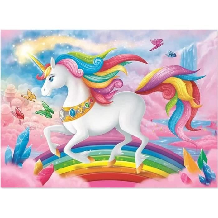 JATOK Lot de 4 kits de peinture diamant pour enfants, animaux de dessin animé, kits de mosaïque pour adultes et débutants, décoration murale pour la maison, cadeau 15 x 15 cm