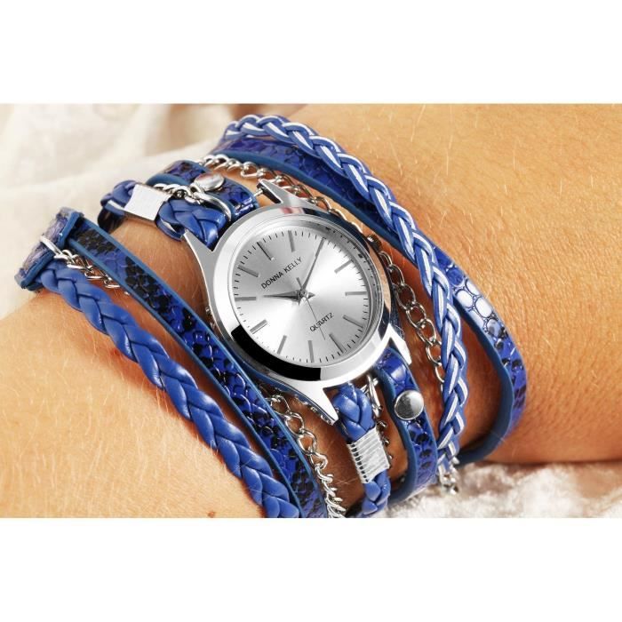 Montre Mouvement quartz fiable marque Donna Kelly neuve cuir dames