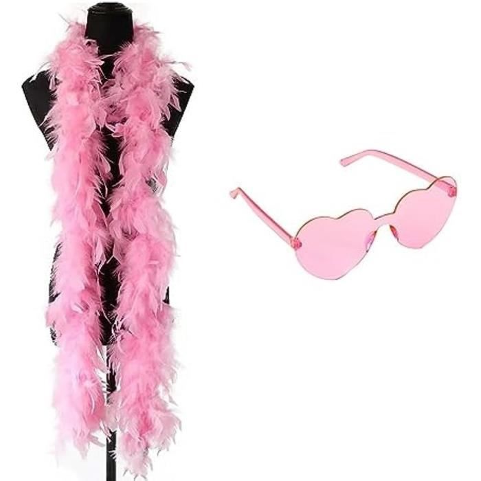 Boa En Plumes Ceboic 2m - 2 Pièces, Accessoire Déguisement, Fête, Mariage, Carnaval