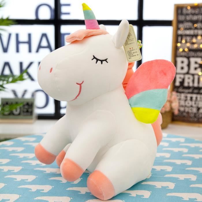 Licorne Doudou Peluche Douce Cheval Licorne Peluche Unicorn Plush,Noël De  Cadeaux d'anniversaire pour Filles(25cm,Blanc) - Cdiscount Puériculture &  Eveil bébé